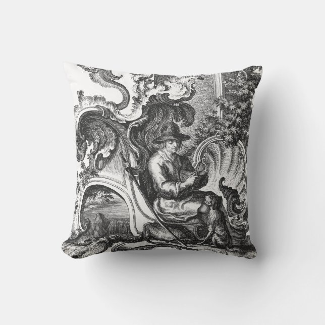 Elegantes Vintages französisches Kissen (Vorderseite)