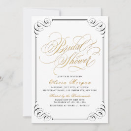 Elegantes Vintages geblüht Kalligraphie-Brautparty Einladung