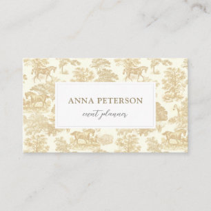 Elegantes Vintages Gold Beige Visitenkarte