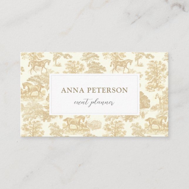 Elegantes Vintages Gold Beige Visitenkarte (Vorderseite)