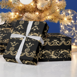 Elegantes, Vintages Goldblätterpapier Geschenkpapier