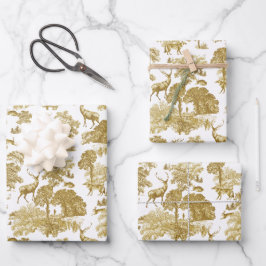 Elegantes Vintages Goldhandwerk Geschenkpapier Set
