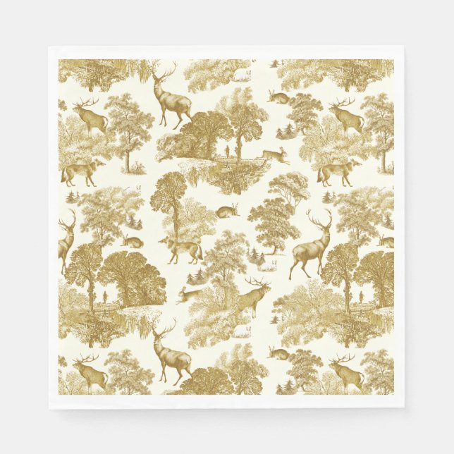 Elegantes Vintages Goldhandwerk Serviette (Vorderseite)