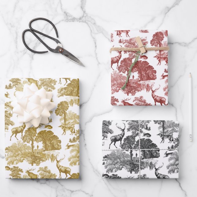 Elegantes, Vintages Goldmedaille Geschenkpapier Set (Vorderseite)