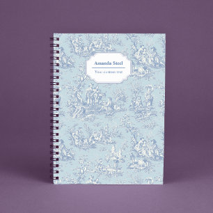 Elegantes Vintages graues Toile de jouy Notizbuch