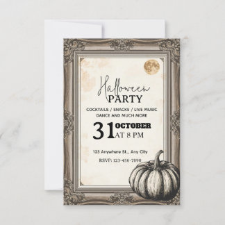 Elegantes Vintages Halloween-Party Einladung - Edi