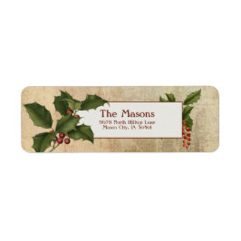 Elegantes Vintages Holly auf Goldbelag