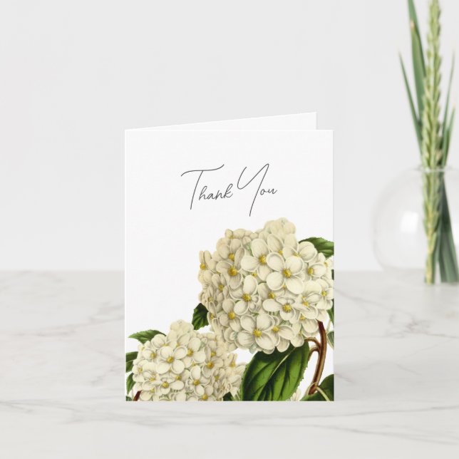 Elegantes Vintages Hydrangeas-Brautparty Dankeskarte (Vorderseite)