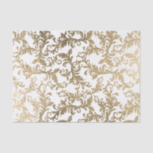 Elegantes Vintages Imitatgoldblumendamast Seidenpapier