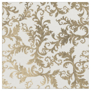Elegantes Vintages Imitatgoldblumendamast Stoff