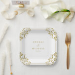 Elegantes Vintages klassisches Hochzeitsdessert Pappteller<br><div class="desc">Entdecken Sie unsere eleganten Vintagen Gold Wedding Square Paper Dessert Teller, das Inbegriff der Eleganz für Ihren besonderen Tag. Jeder quadratische Teller besticht durch sein faszinierendes, vergoldetes Golddesign, das zeitlose Eleganz in Ihre Dessertpräsentation einfügt. Die prachtvollen Details verwandeln jedes Dessert in eine kostbare Freude, die Ihren Gästen einen bleibenden Eindruck...</div>