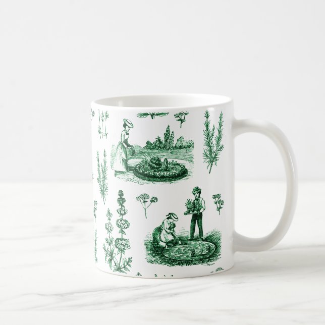 Elegantes Vintages Kräutergarten Kaffeetasse (Rechts)