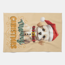 Elegantes Vintages Kunstwerk Weihnachten Geschirrtuch