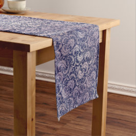 Elegantes, Vintages Lila Damask-Muster Mittelgroßer Tischläufer