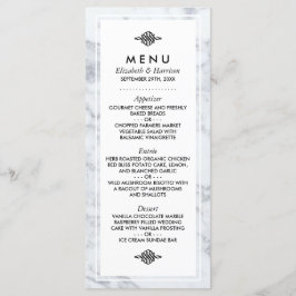 Elegantes Vintages Marble Wedding Menu Menükarte