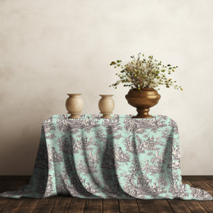 Elegantes Vintages Minz-Grautoilett, bedruckt Tischdecke
