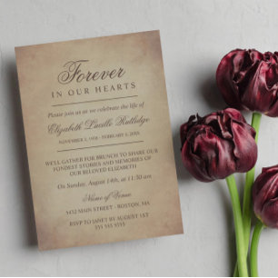 Elegantes Vintages Papier - für immer im Herzen Einladung