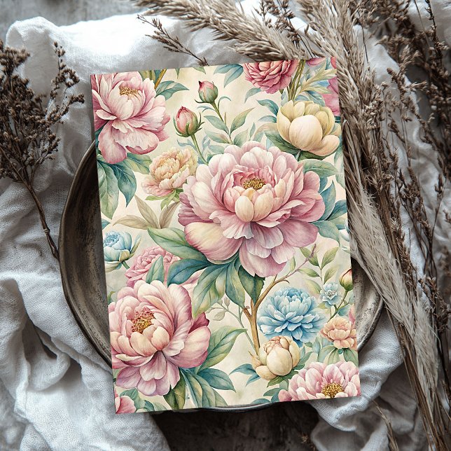 Elegantes Vintages Peelingpapier Seidenpapier (Elegant vintage blush peonies tissue paper)