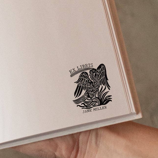 Elegantes Vintages Phoenix Ex Libris Book Gummistempel (Von Creator hochgeladen)