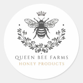 Elegantes Vintages Queen-Bee-Label Runder Aufkleber