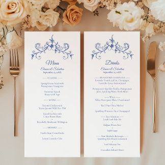 Elegantes Vintages Romance Blue Food and Drinks Me Programm