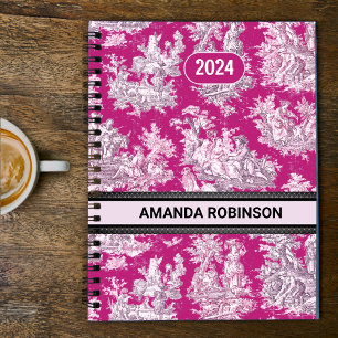 Elegantes Vintages Rosa Magenta Planer