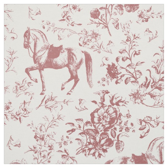 Elegantes Vintages Rosa Rotes Pferd Stoff (Muster)