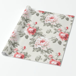 Elegantes Vintages Rose-Blumenpapier Geschenkpapier