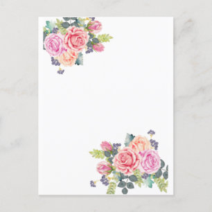 Elegantes Vintages Rosengeschirr Postkarte