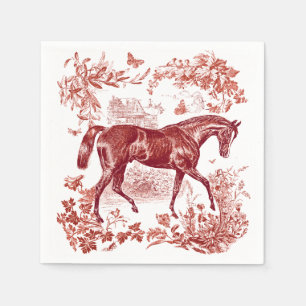 Elegantes Vintages Rotes Pferd Serviette