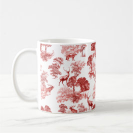 Elegantes Vintages Rotes Toile Deer in Woodland Kaffeetasse