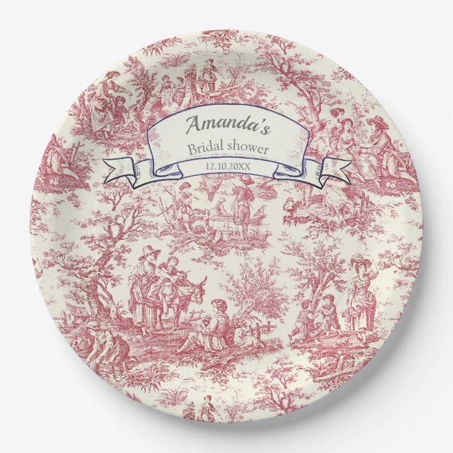 Elegantes Vintages Rotkehlchen Pappteller (Vorderseite)