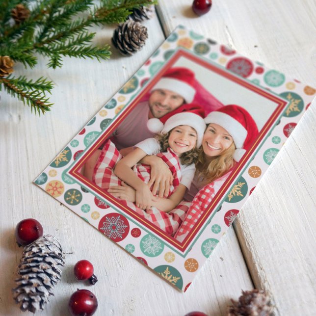 Elegantes Vintages Schneeflocken Weihnachten Foto Einladung (Von Creator hochgeladen)
