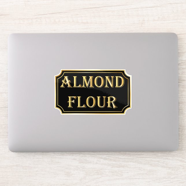 Elegantes Vintages Schwarz-Gold-Pantry-Label Aufkleber (Computer)