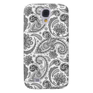 Elegantes Vintages Schwarz-Weiß-Paisley-Muster Galaxy S4 Hülle