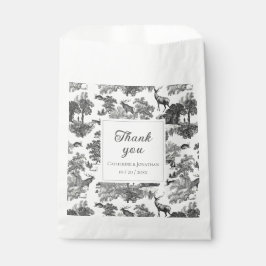 Elegantes Vintages Schwarz-weißes Hirschmuster Geschenktütchen