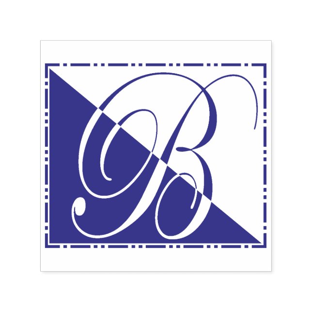 Elegantes Vintages Script Initial B Monogram Permastempel (Design)