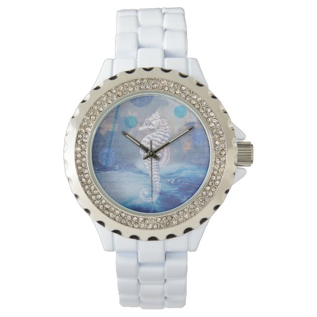 Elegantes Vintages Seepferd Armbanduhr (Vorderseite)