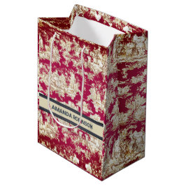 Elegantes Vintages Seetoile de jouy Monogramm Mittlere Geschenktüte