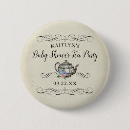 Elegantes Vintages Tea Party | Babydusche Button