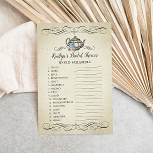 Elegantes Vintages Tea Party Brautparty Game