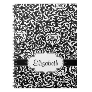 Elegantes Vintages Tudor Garden Damask Muster Notizblock