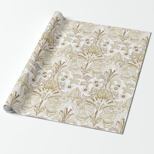 Elegantes Vintages Viktorianisches Beige Blume Mus Geschenkpapier (Ungerollt)
