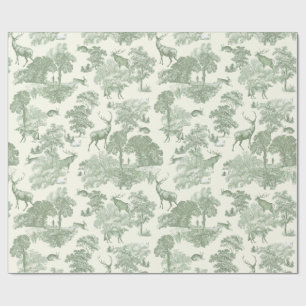 Elegantes Vintages Wildtiertoil Geschenkpapier