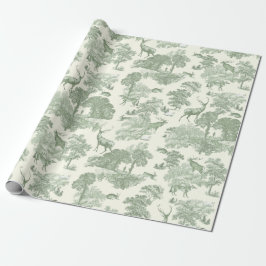 Elegantes Vintages Wildtiertoil Geschenkpapier