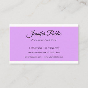 Elegantes Violet Design Modernes, einfaches Schlic Visitenkarte