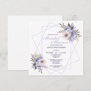 Elegantes Violet Fünf-Petal-Rose-Brautparty Einladung