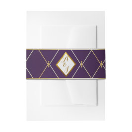 Elegantes Violet Lila und Gold Diamond geformt Einladungsbanderole