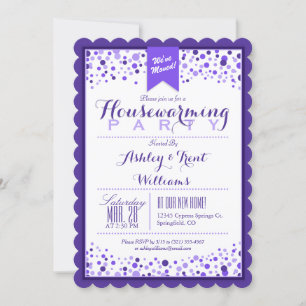 Elegantes Violet Lila Weißes Party Einladung