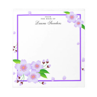Elegantes Violet Peony Blume Personalisiert Notepa Notizblock